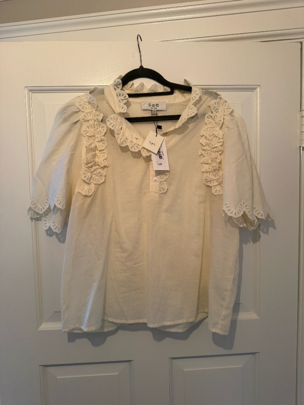 Sea New York Short Sleeve Blouse Size L